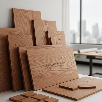 Personnaliser le placage de chêne rouge finitions de texture naturelle conçues pour les détails architecturaux