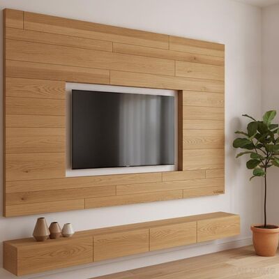 TV Background Wall Oak Veneer Panels Offering Widths 100mm 640mm Designed for Interior Decoration and Custom Woodworking