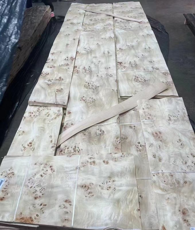 Des feuilles de placage de peuplier naturel découpées en tranches pour la décoration de meubles