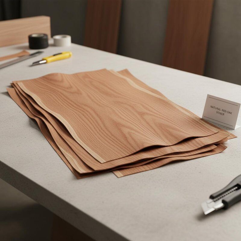Sliced Cut Natural Red Oak Crown Cut Veneer Designed for Furniture Making Interior Wall Paneling and Decorative Surfaces