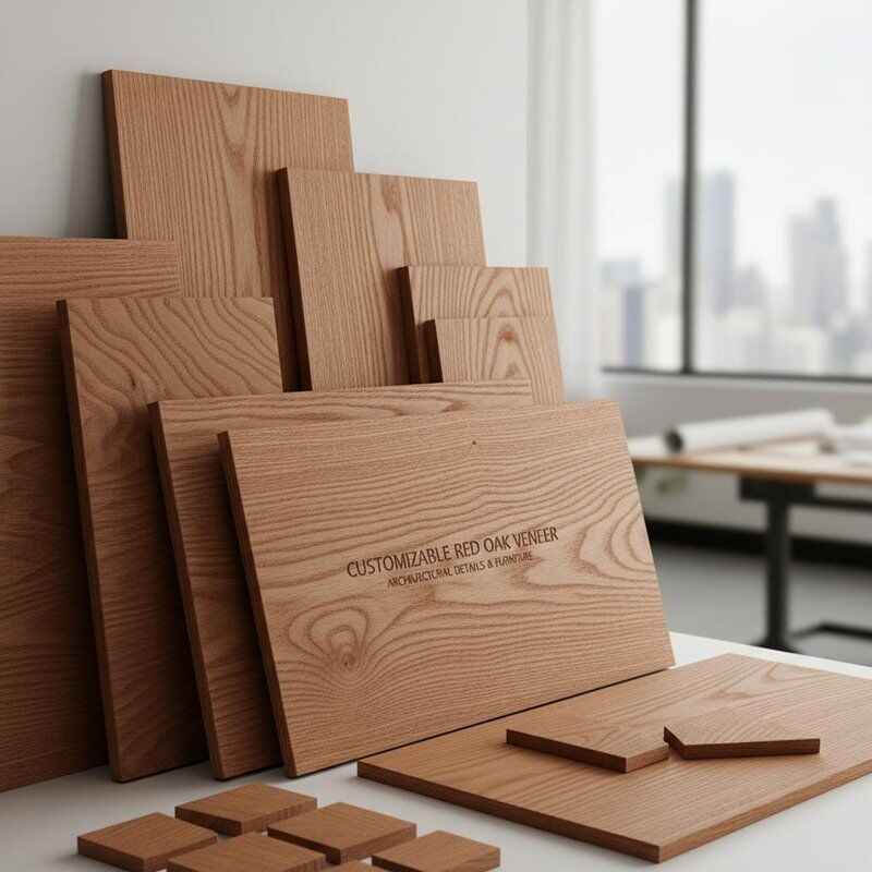 Personnaliser le placage de chêne rouge finitions de texture naturelle conçues pour les détails architecturaux